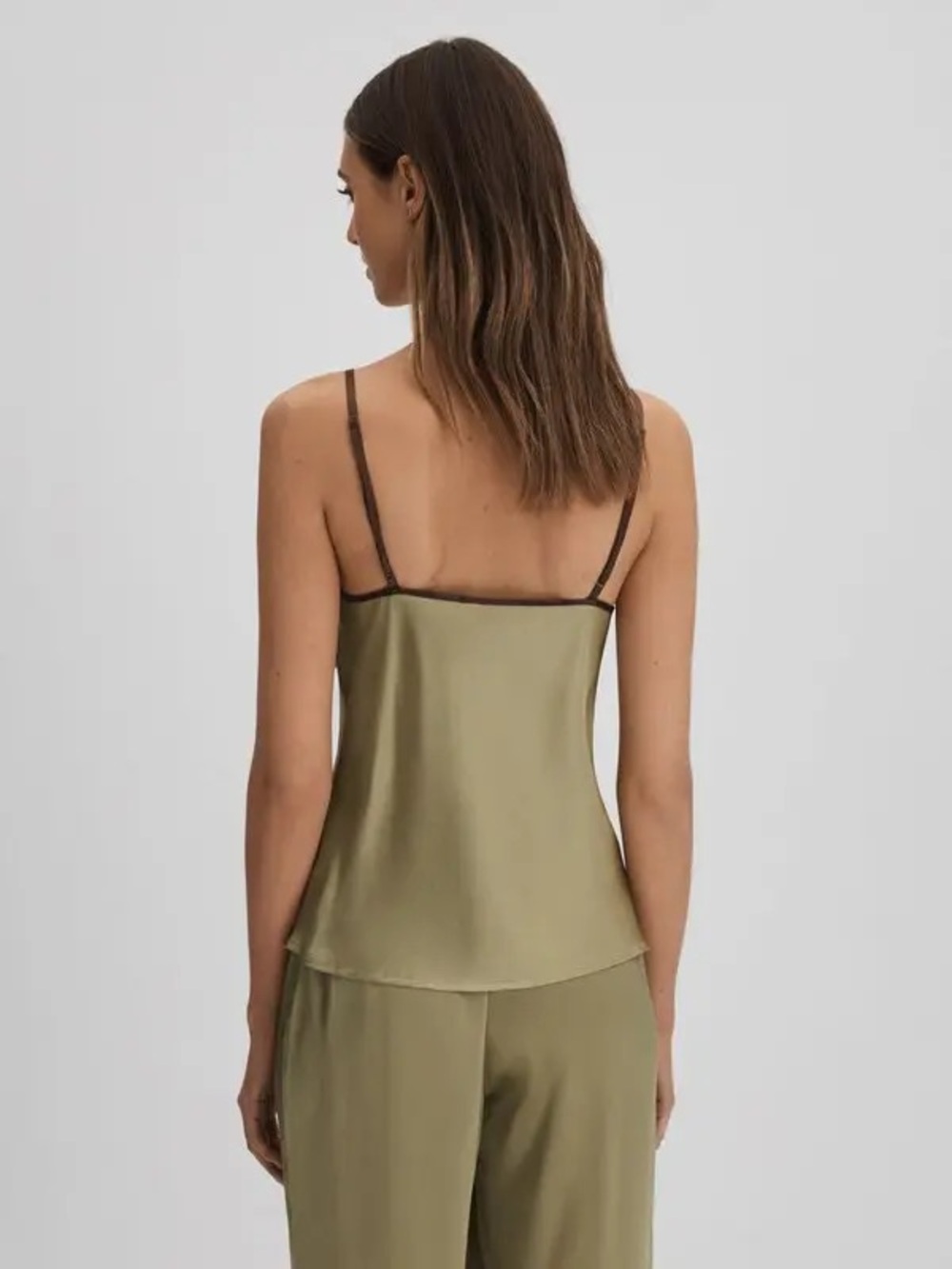 Maison Essentiale (By Reiss) 90’s It Girl Green Silk Cami, M - Picture 2 of 9
